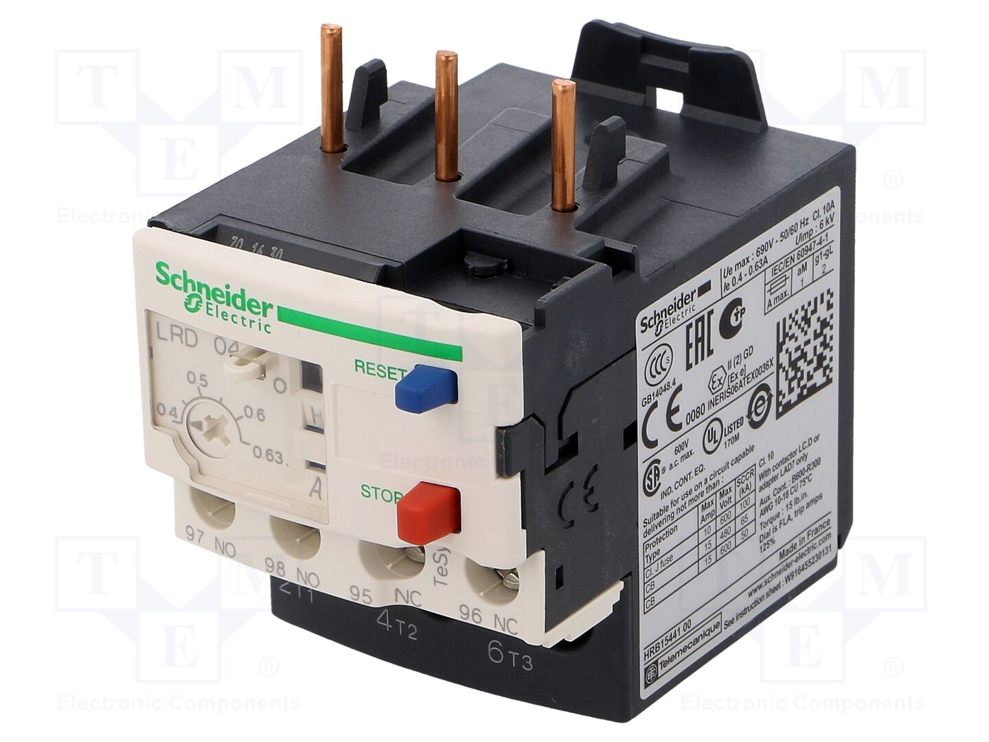 SCHNEIDER ELECTRIC LRD04 Lämpörele 0.4÷0.63A