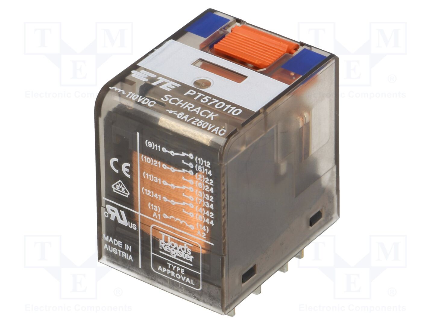 TE Connectivity PT570110 Sähkömagneettinen rele 110VDC