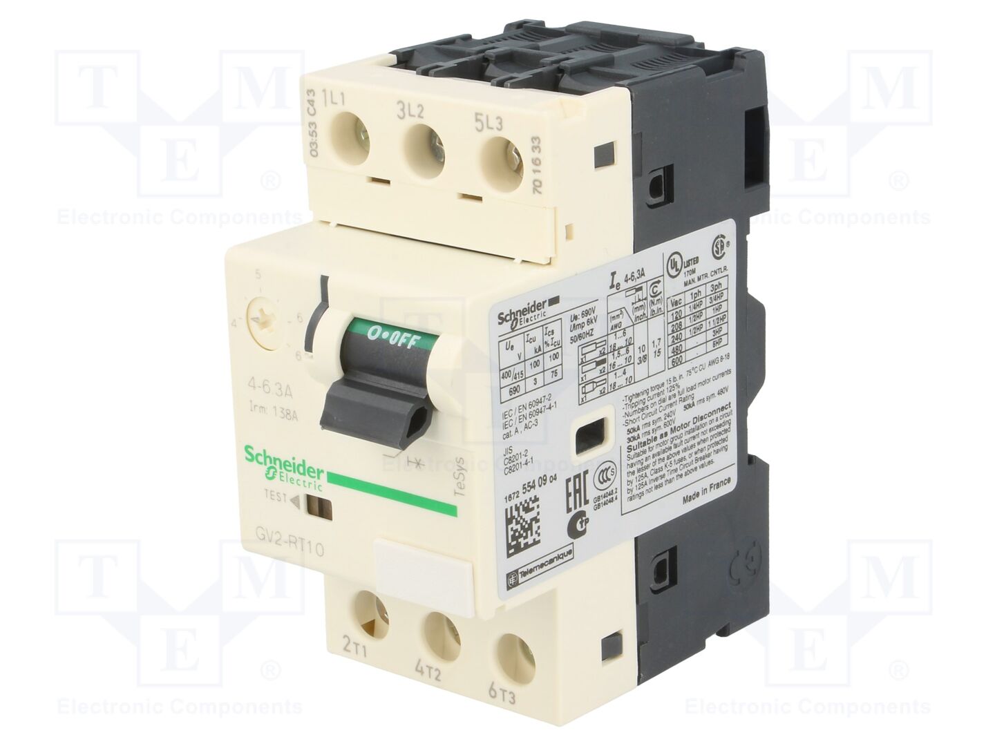 SCHNEIDER ELECTRIC GV2RT10 Moottorinsuojakatkaisija 2.2kW
