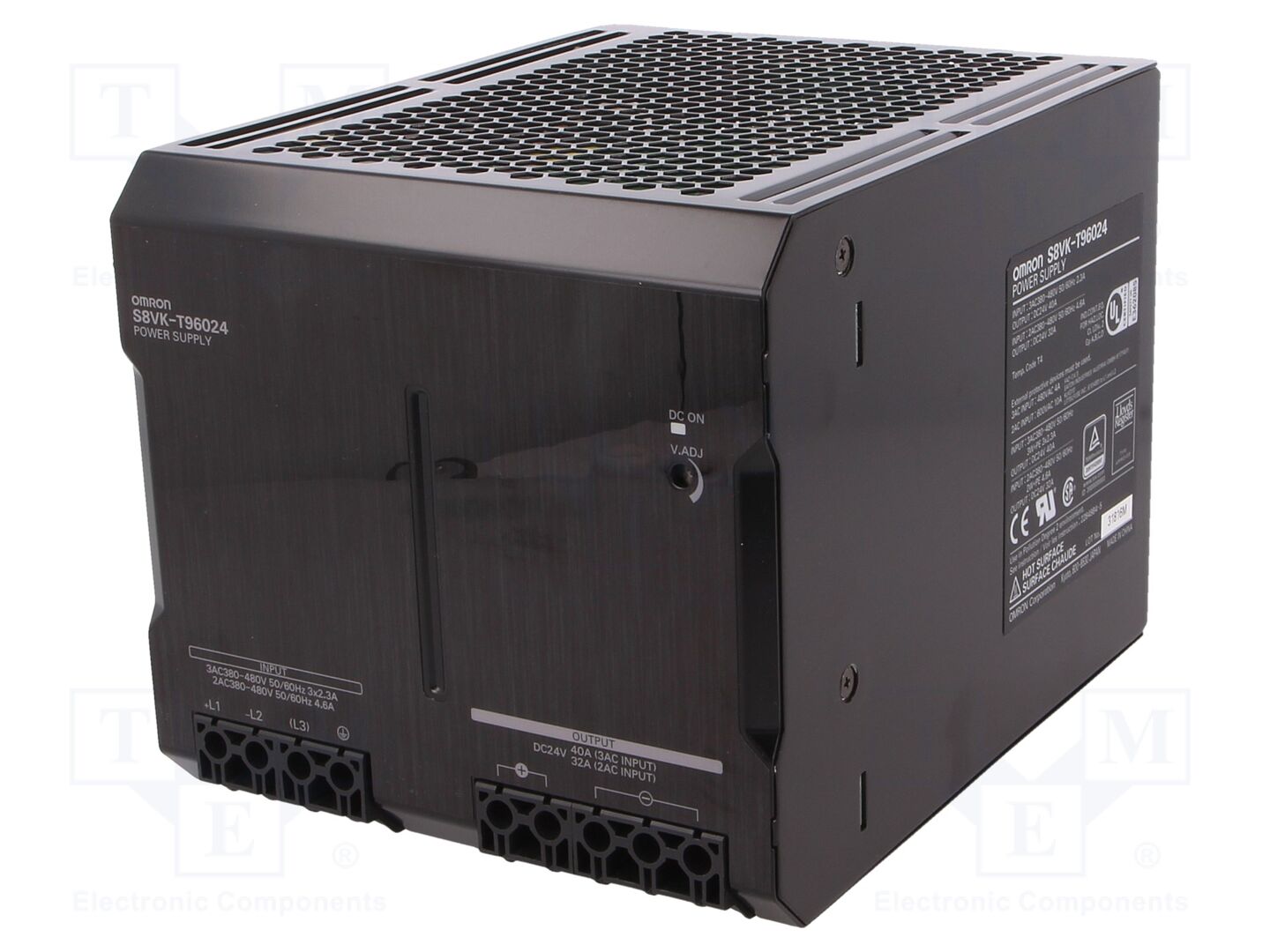 OMRON S8VK-T96024 DIN-kiskoon asennettava kytkentävirtalähde 960W 24VDC 40A