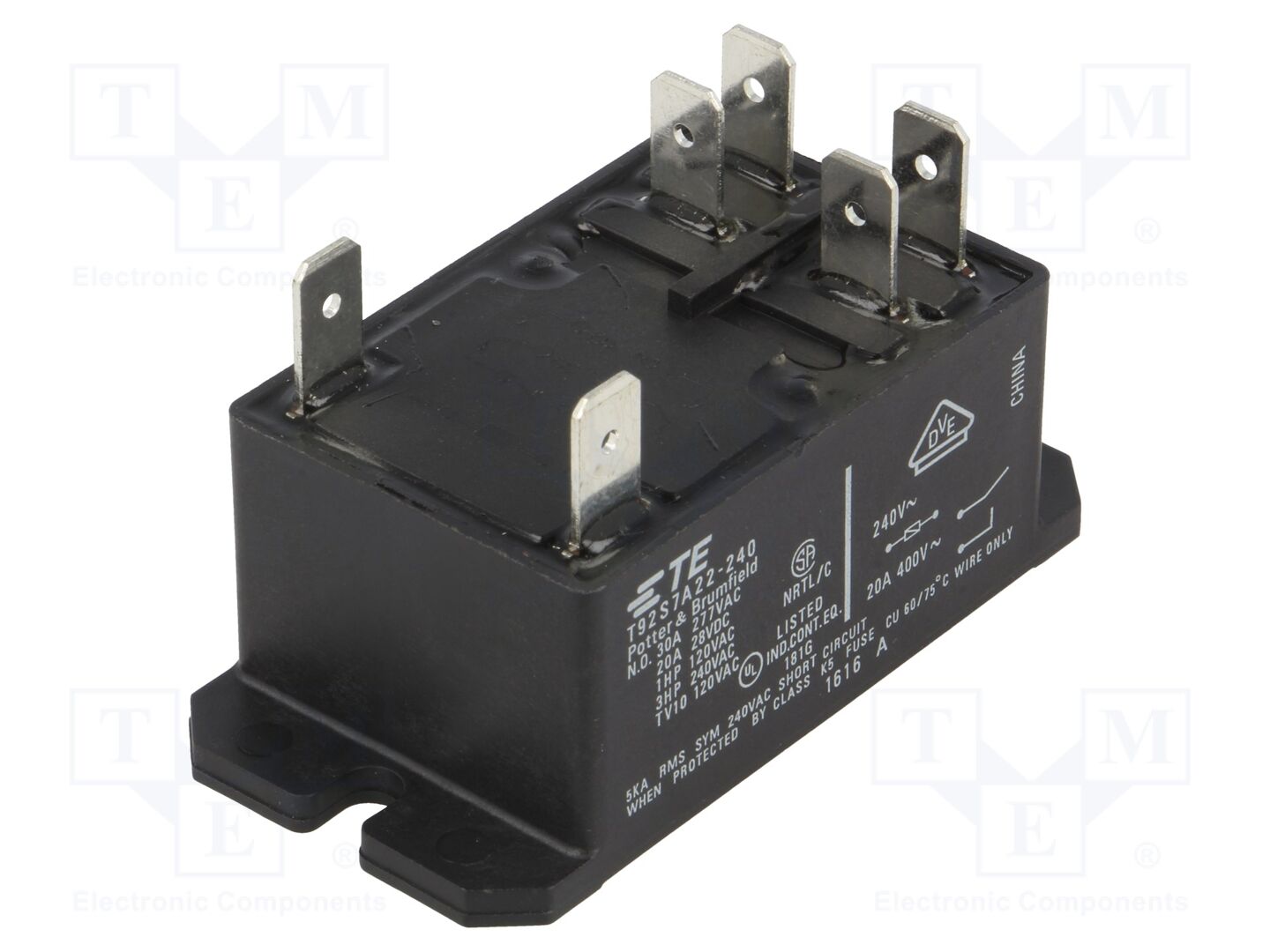TE Connectivity T92S7A22-240 Sähkömagneettinen rele 240VAC
