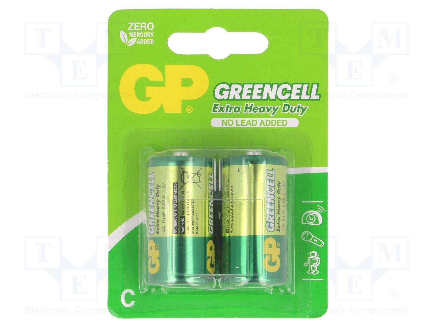 GP BAT-R14/G-B2 Paristo sinkki-hiili 1.5V (50 kpl erä)