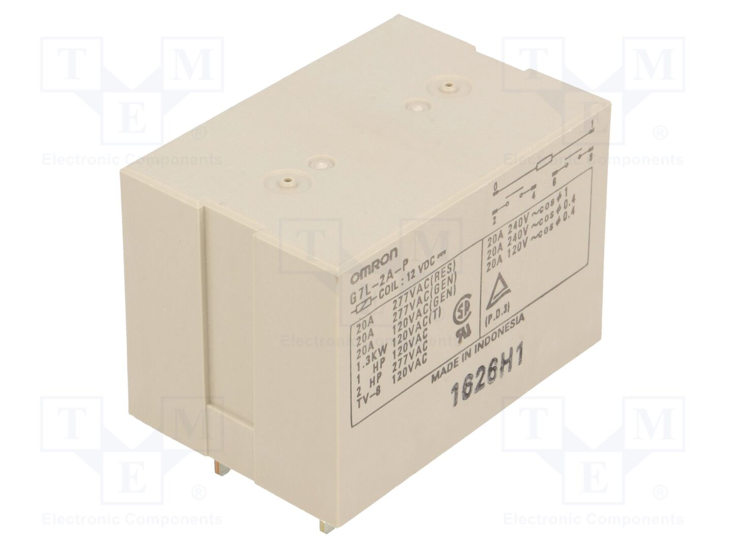 OMRON Electronic Components G7L-2A-P-12DC Sähkömagneettinen rele 12VDC