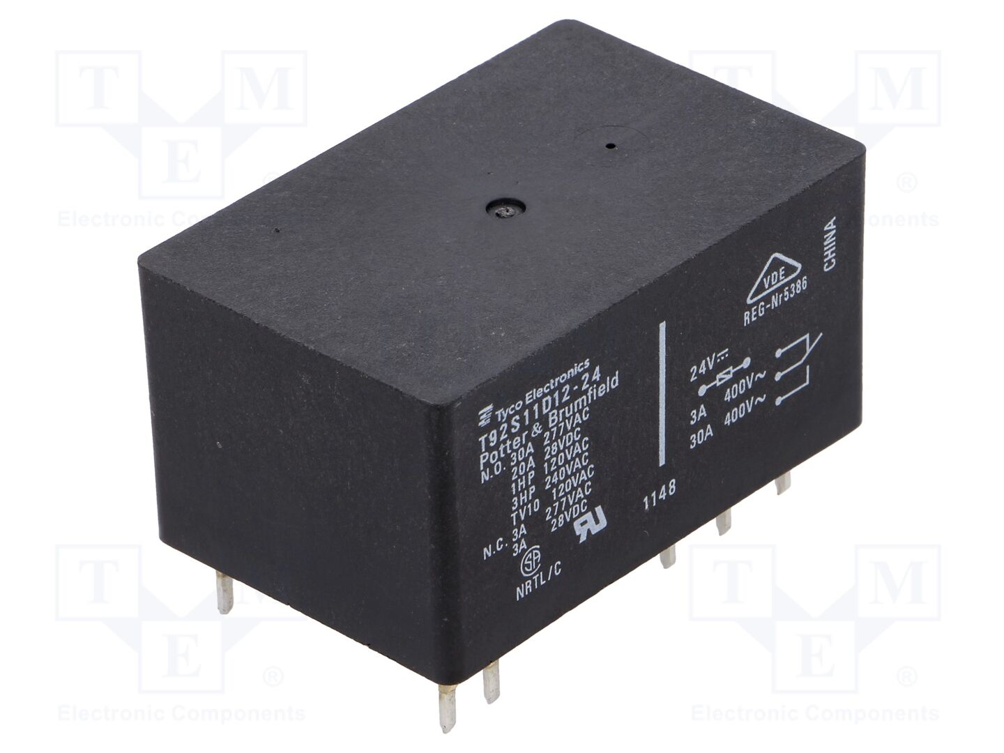 TE Connectivity T92S11D12-24 Sähkömagneettinen rele 24VDC