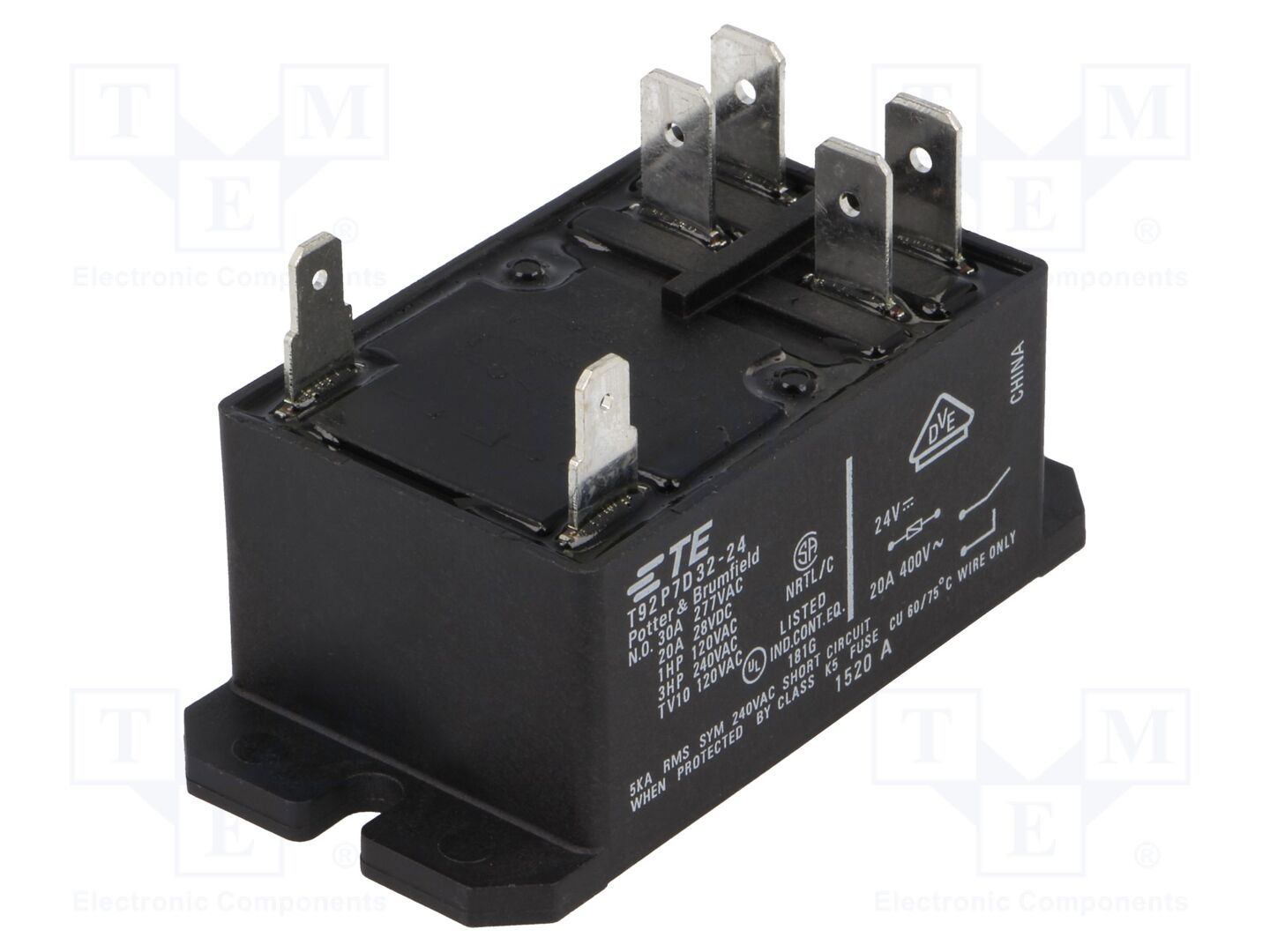 TE Connectivity T92P7D32-24 Sähkömagneettinen rele 24VDC