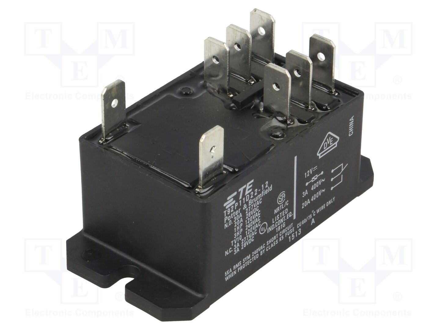 TE Connectivity T92P11D22-12 Sähkömagneettinen rele 12VDC