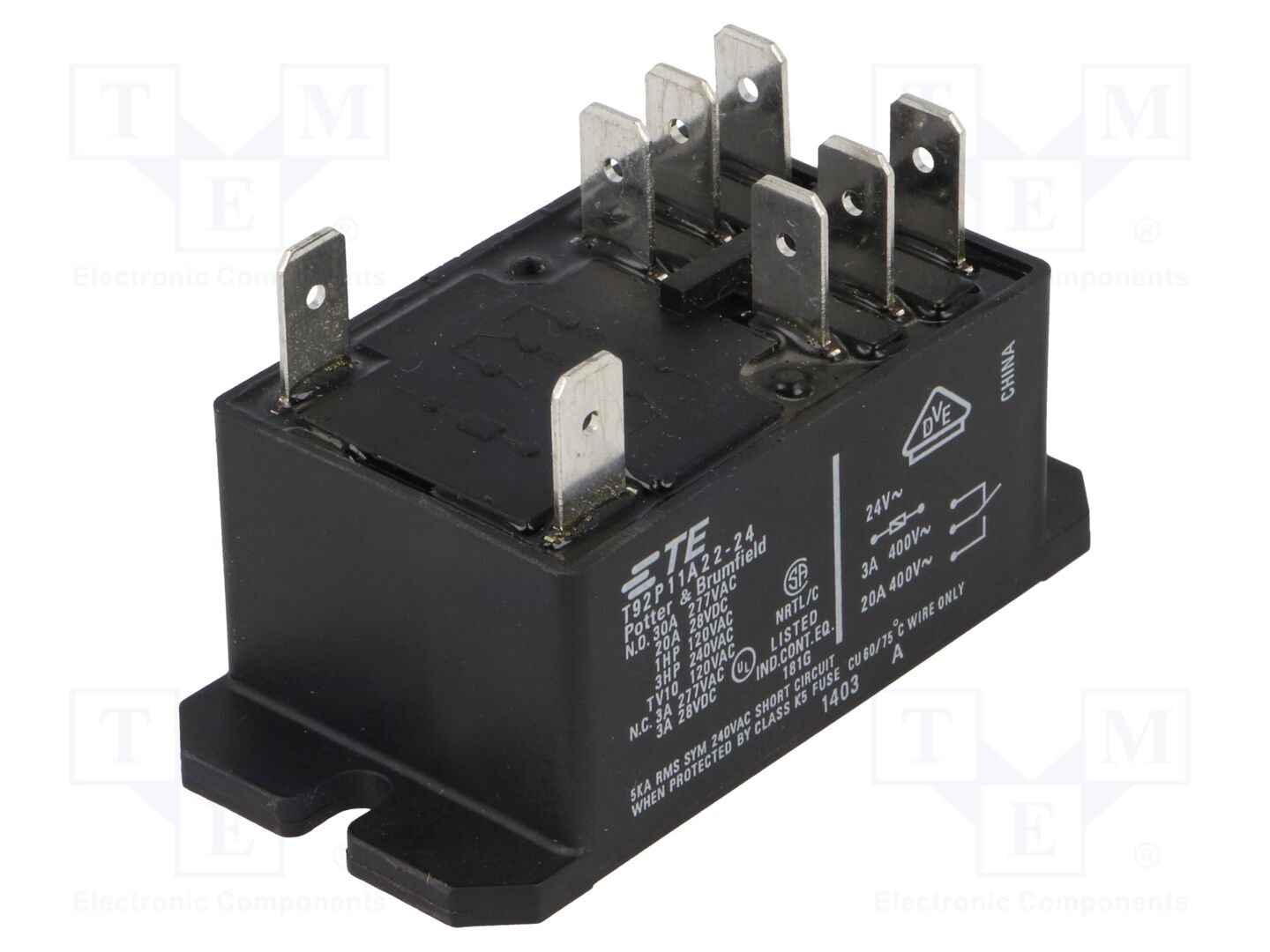 TE Connectivity T92P11A22-24 Sähkömagneettinen rele 24VAC, 30A