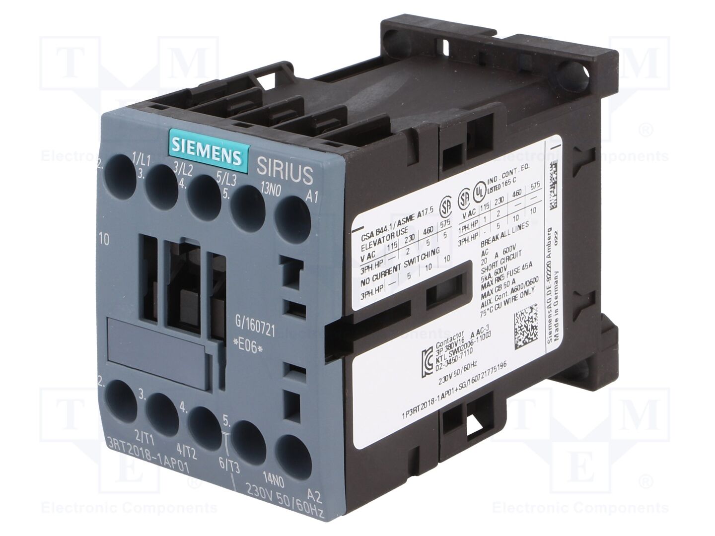 SIEMENS 3RT2018-1AP01 Kontaktori 230VAC