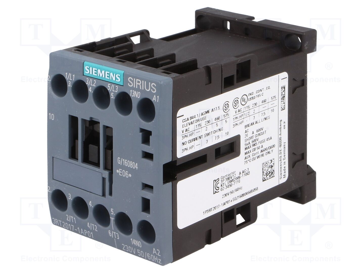 SIEMENS 3RT2017-1AP01 Kontaktori 230VAC