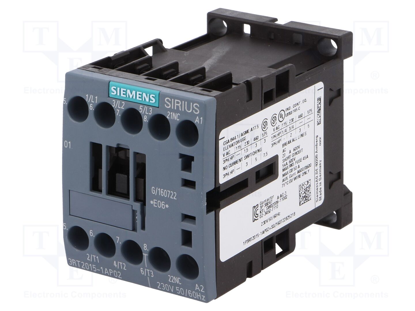 SIEMENS 3RT2015-1AP02 Kontraktori 7A