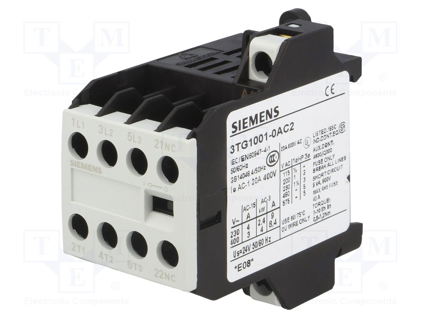 SIEMENS 3TG1001-0AC2 Kontaktori 24VAC, 8.4A