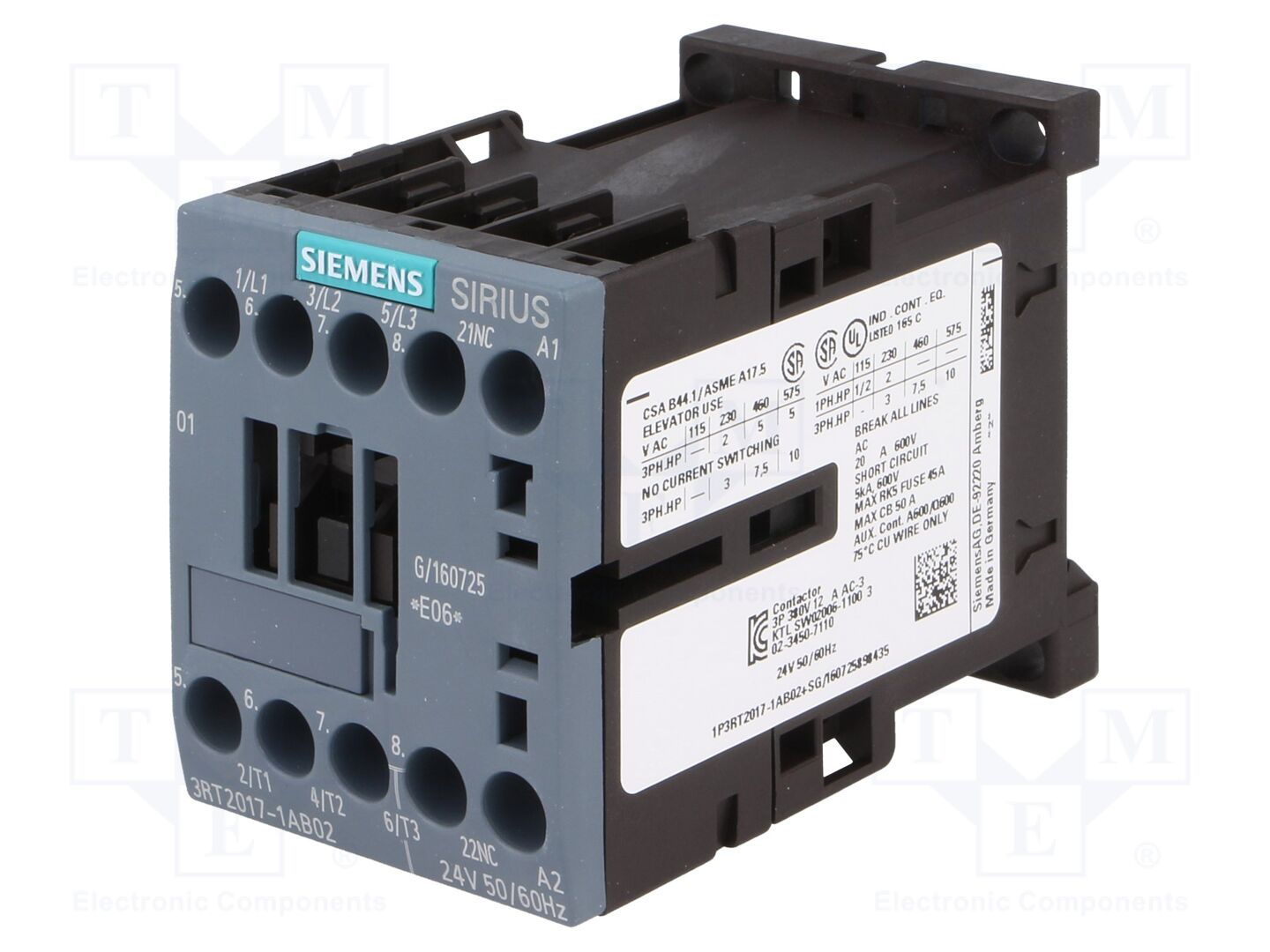 SIEMENS 3RT2017-1AB02 Kontaktori 12A