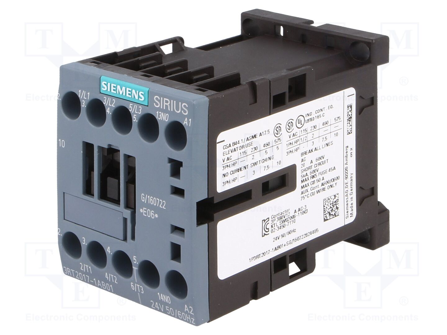 SIEMENS 3RT2017-1AB01 Kontraktori 12A