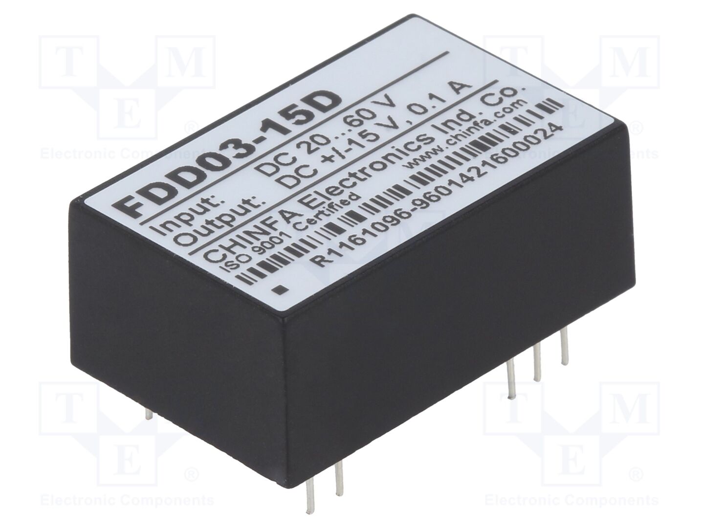 CHINFA ELECTRONICS DC3W48/15/15 DC/DC-muunnin 3W