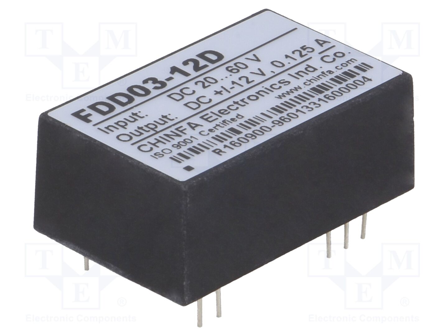 CHINFA ELECTRONICS DC3W48/12/12 DC/DC-muunnin 3W
