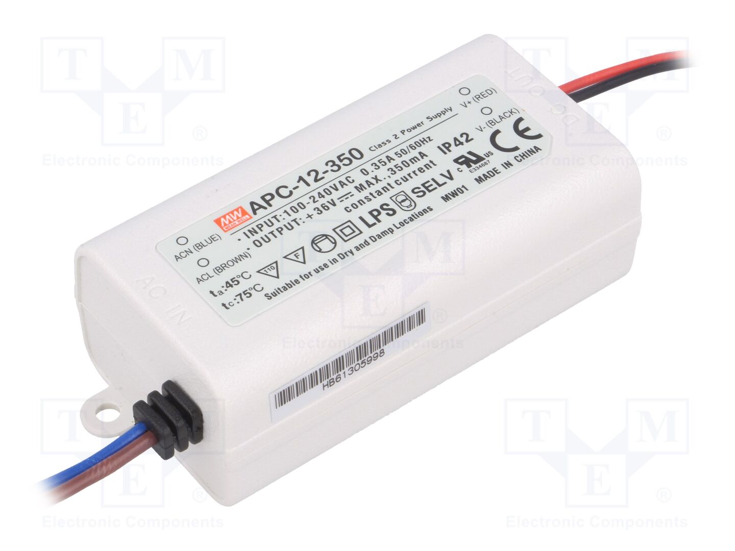 MEAN WELL APC-12-350 LED-virtalähde 12,6W 350mA 9-36VDC