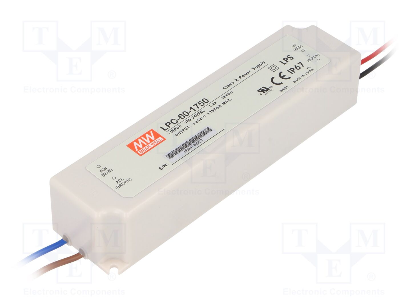 MEAN WELL LPC-60-1750 LED-virtalähde 59,5W 9-34VDC 1750mA
