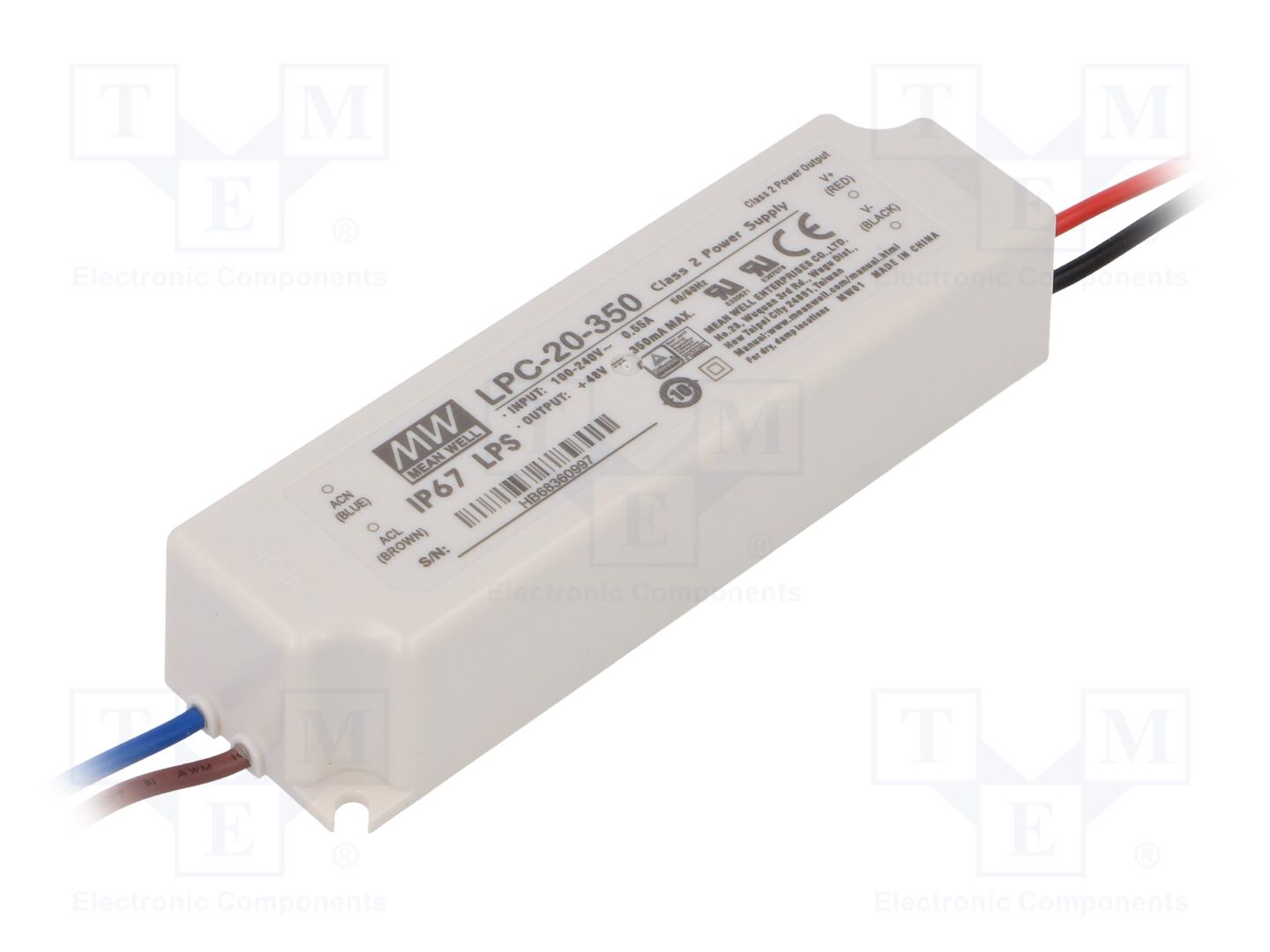MEAN WELL LPC-20-350 LED-virtalähde 16,8W 350mA 9-48VDC