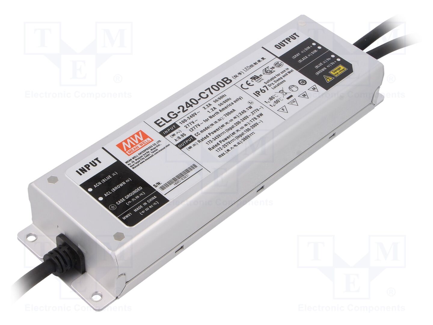 MEAN WELL ELG-240-C700B LED-virtalähde 240W 700mA