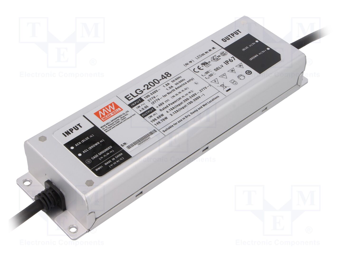 MEAN WELL ELG-200-48 LED-verkkolaite 48VDC 4.16A