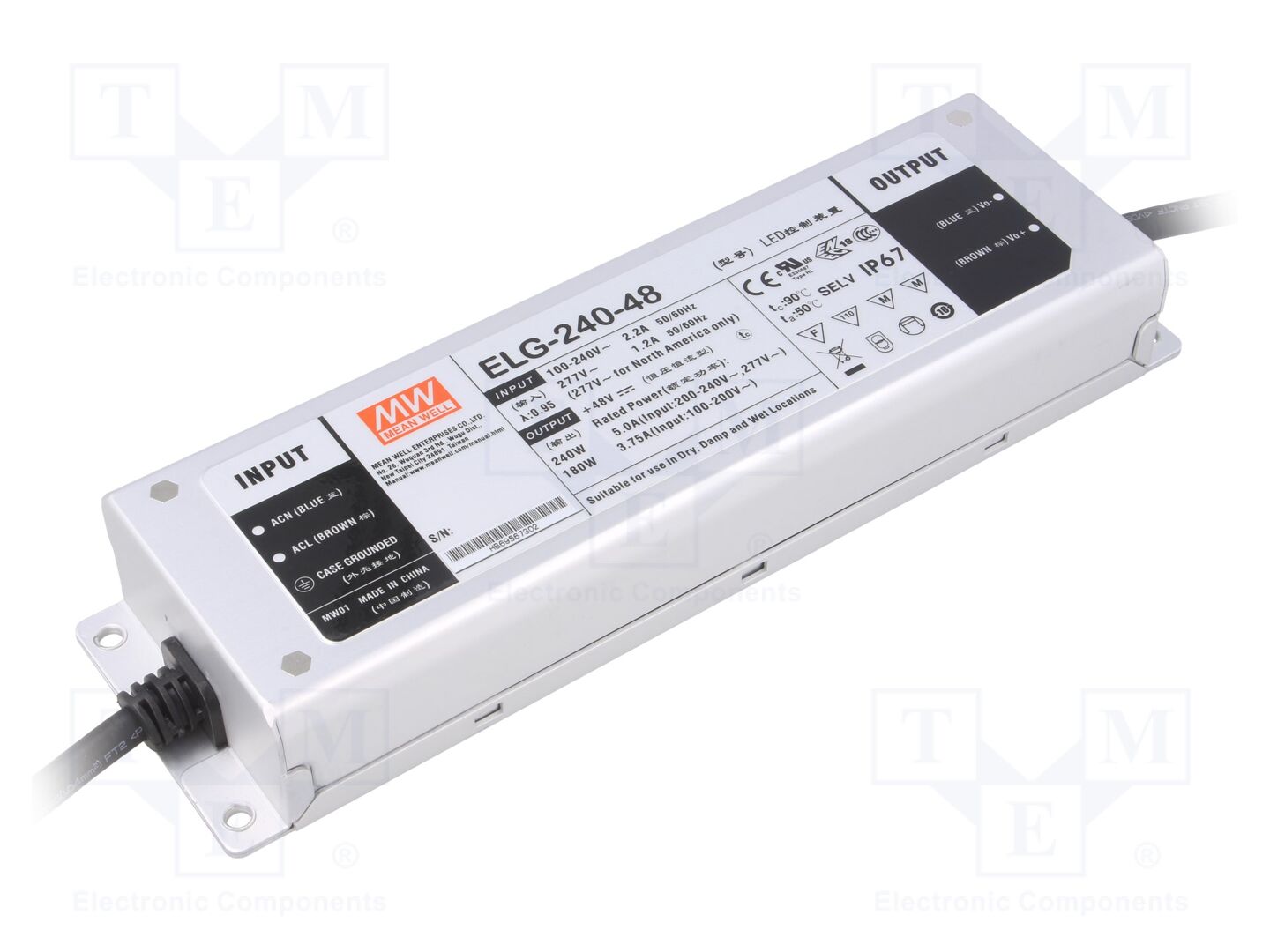 MEAN WELL ELG-240-48 LED-verkkolaite 240W 48VDC 5A