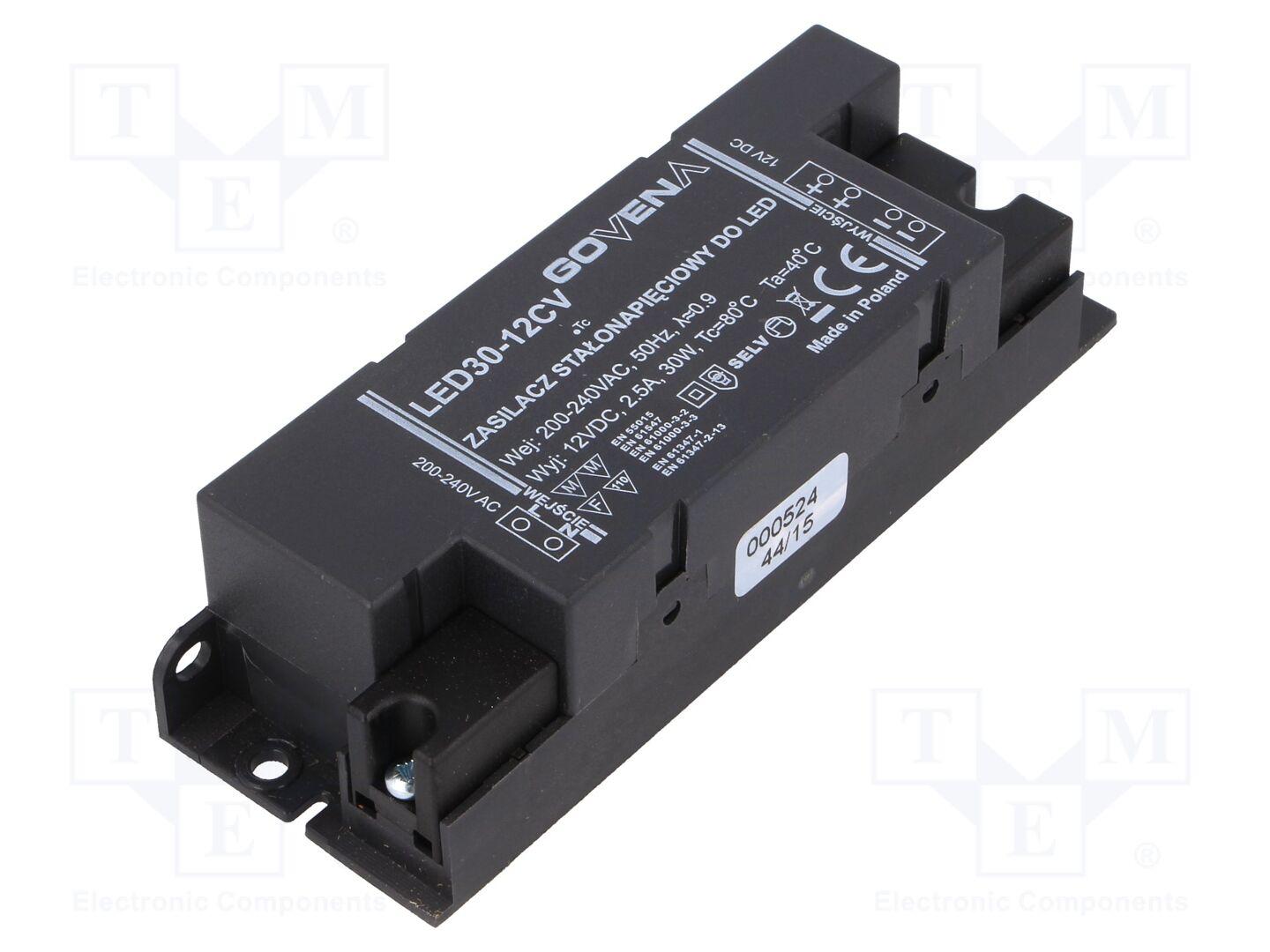 GOVENA Z-LED30-12CV-PL Kytkentäsähköinen LED-virtalähde 30W 12VDC