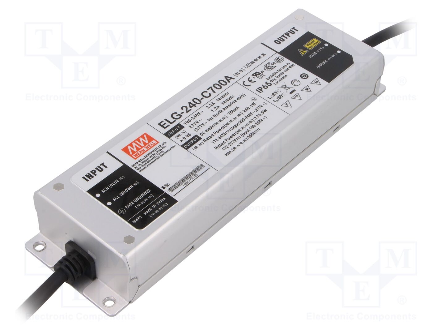 MEAN WELL ELG-240-C700A LED-verkkolaite 240W 172-343VDC 350-700mA IP65