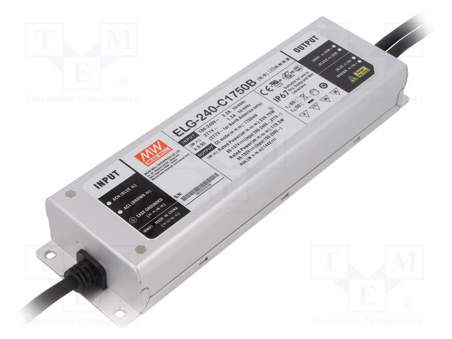 MEAN WELL ELG-240-C1750B LED-virtalähde 240W 69-137VDC 1750mA