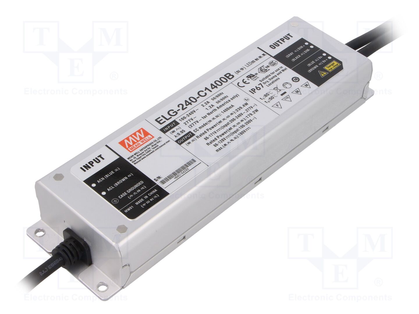 MEAN WELL ELG-240-C1400B LED-virtalähde 240W 1400mA