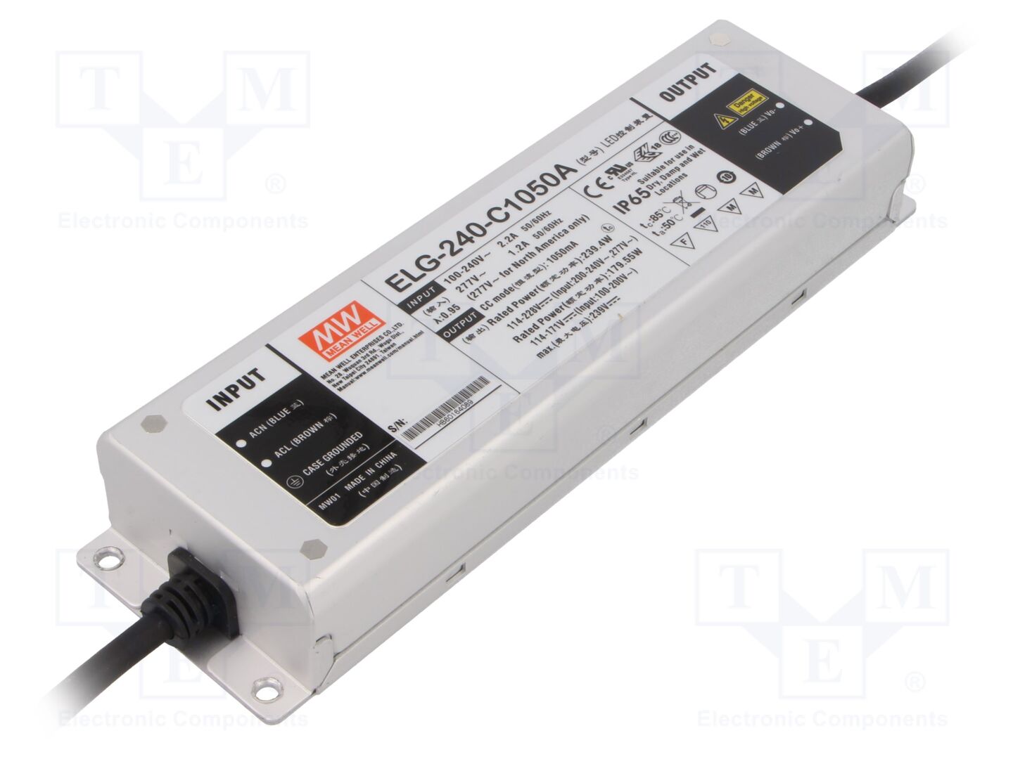 MEAN WELL ELG-240-C1050A LED-virtalähde 240W 114-228VDC 525-1050mA