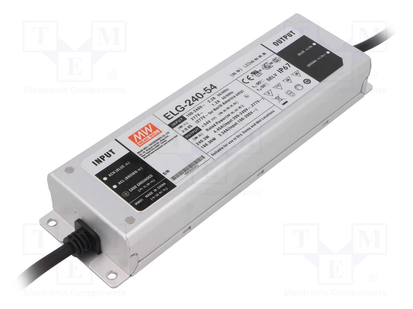 MEAN WELL ELG-240-54 LED-virtalähde 240W 54VDC 4.45A