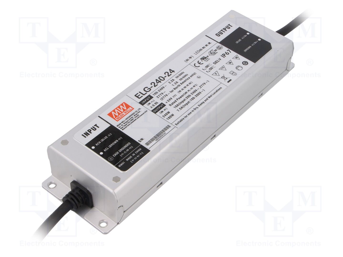 MEAN WELL ELG-240-24 LED-virtalähde 240W 24VDC 10A