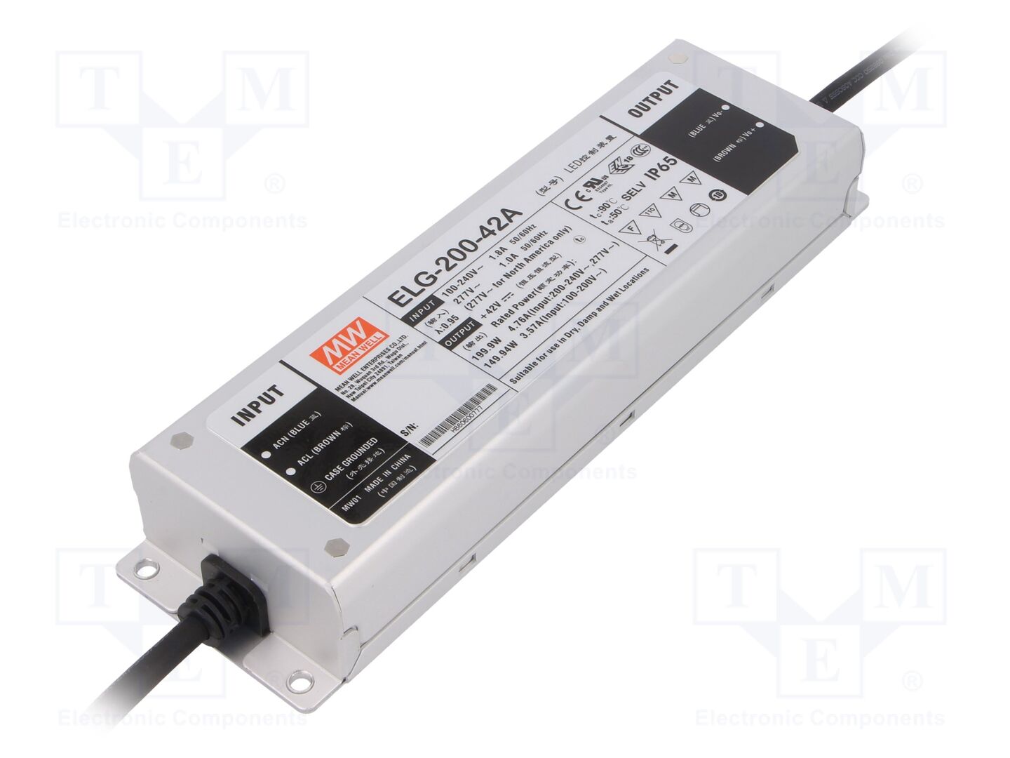 MEAN WELL ELG-200-42A LED-verkkolaite 200W 42VDC