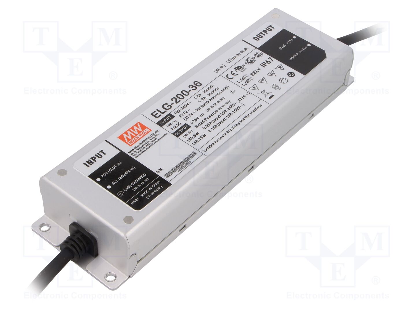 MEAN WELL ELG-200-36 LED-verkkolaite 199,8W 36VDC 5,55A