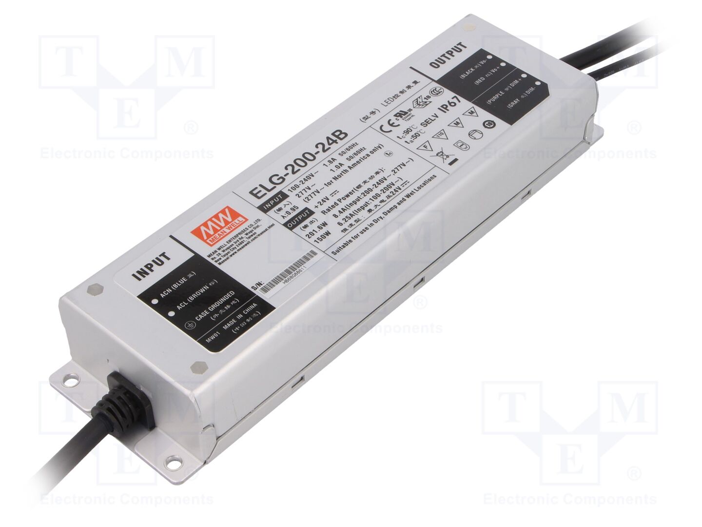 MEAN WELL ELG-200-24B LED-verkkolaite 200W 24VDC 8.4A