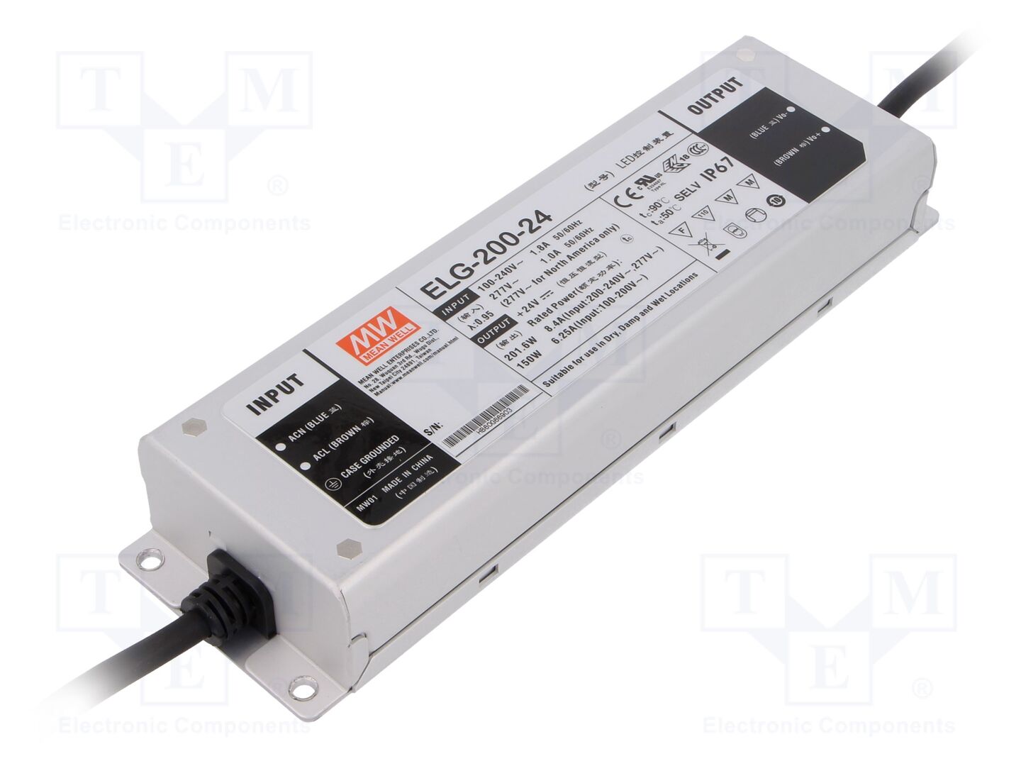 MEAN WELL ELG-200-24 LED-virtalähde 201,6W 24VDC 8,4A