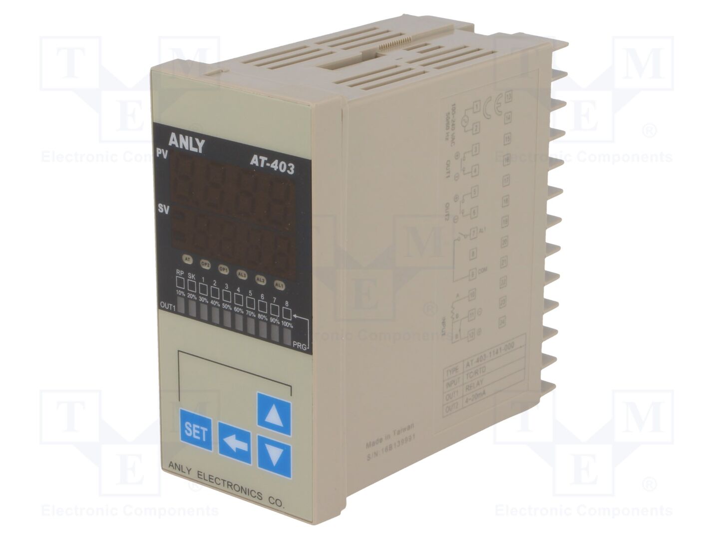 ANLY ELECTRONICS AT403-1141000 Lämpötilasäädin -1999–9999