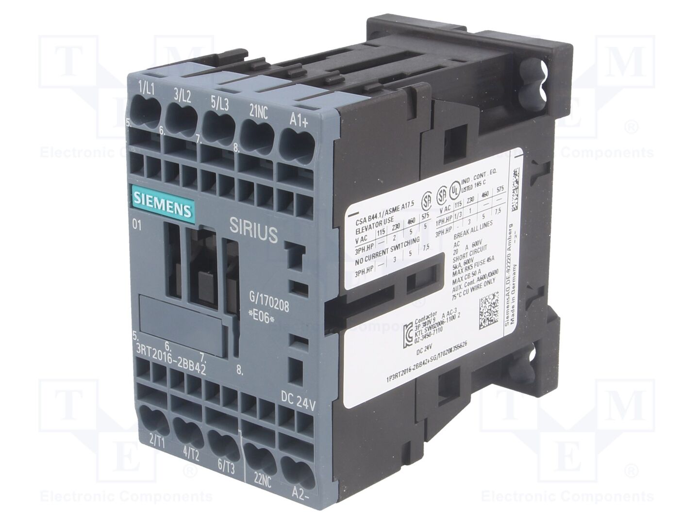 SIEMENS 3RT2016-2BB42 Kontaktori 9A