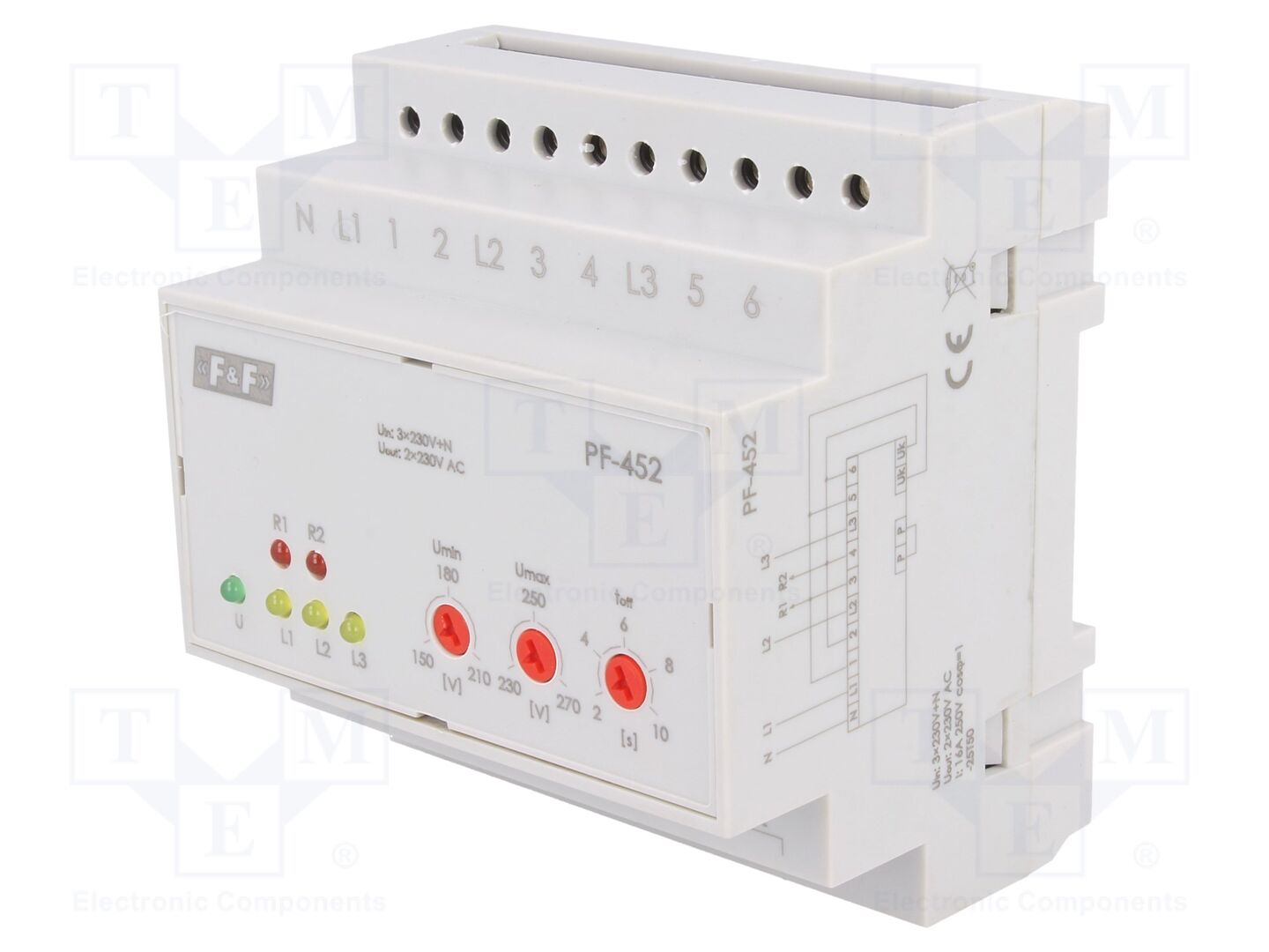 F&F PF-452 Jännitemonitorointirele 16A