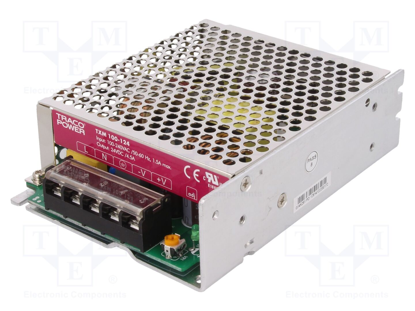 TRACO POWER TXM100-124 Kytkinlähde 100W 24VDC modulaarinen