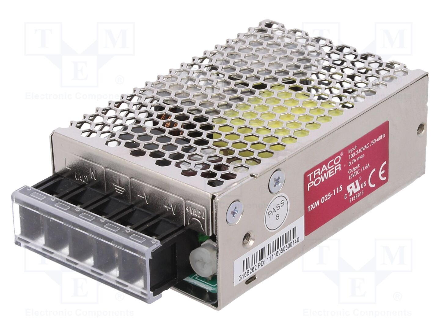 TRACO POWER TXM025-115 Sisäänrakennettu kytkentäsähkönsyöttö 25W 15VDC