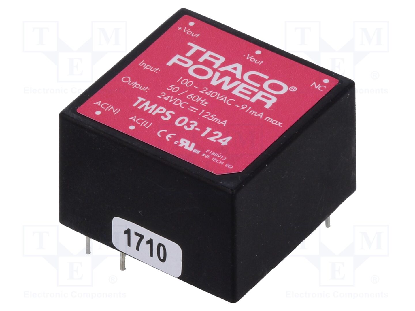 TRACO POWER TMPS03-124 PCB AC/DC-muunnin 3W