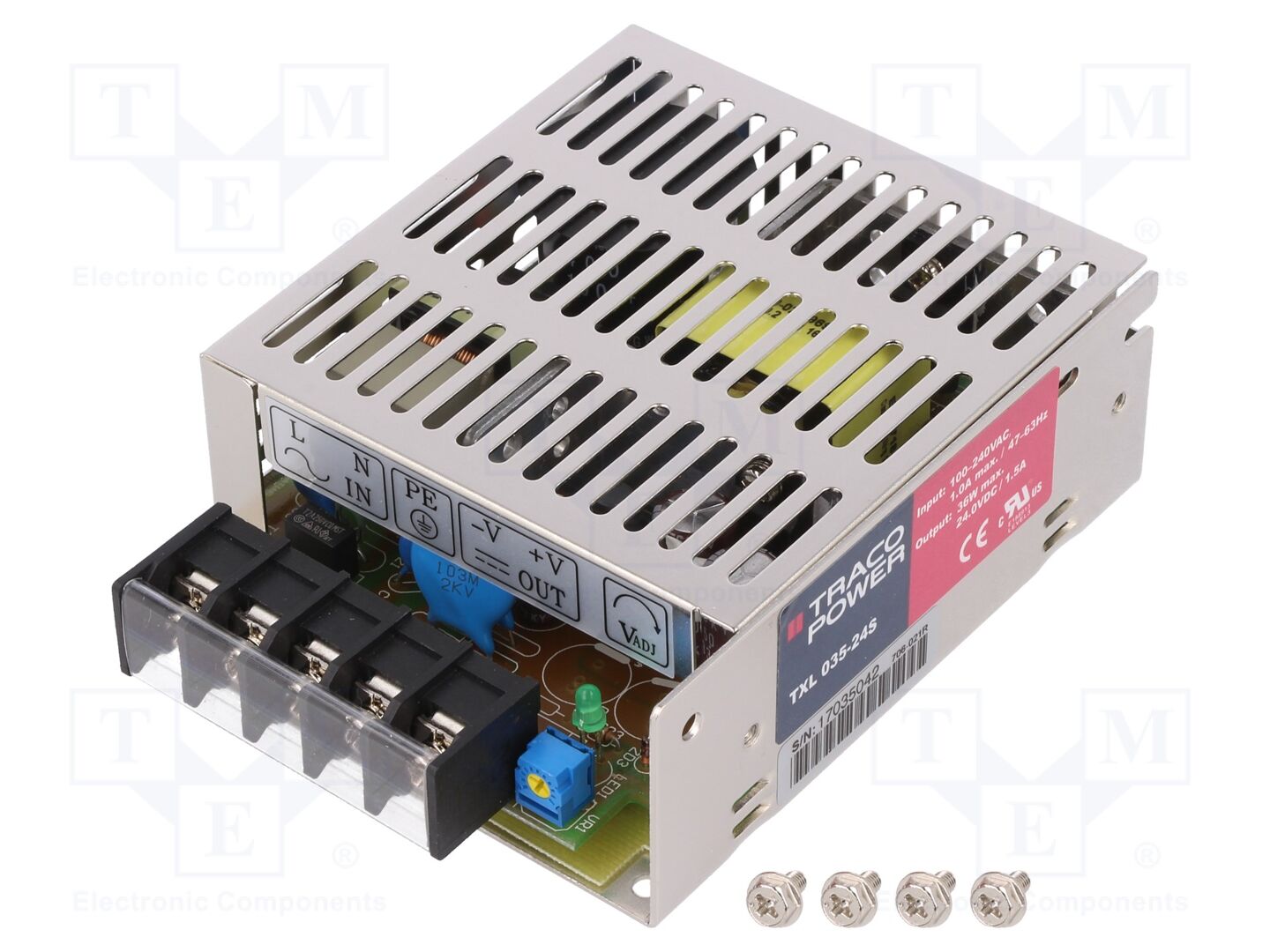 TRACO POWER TXL035-24S Sisäänrakennettu kytkentäsähkönsyöttö 35W 24VDC