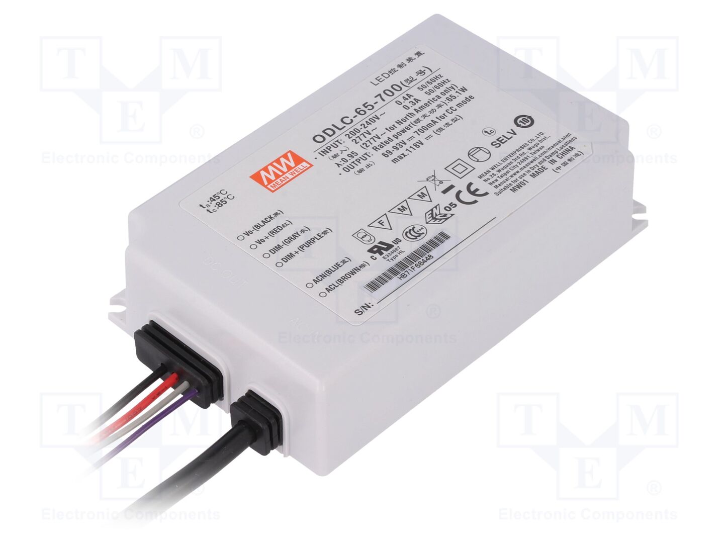 MEAN WELL ODLC-65-700 LED-verkkolaite 65W 700mA
