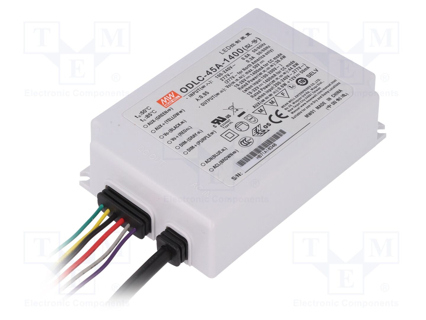 MEAN WELL ODLC-45A-1400 LED-virtalähde 45W 19-32VDC 1400mA