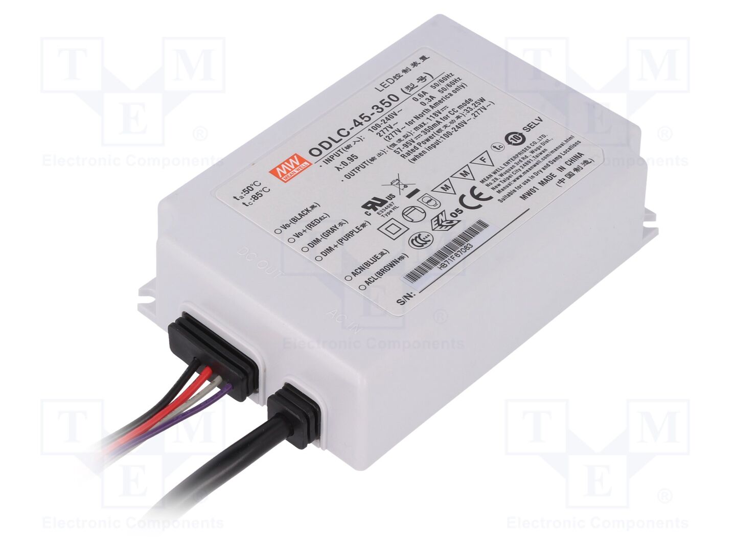 MEAN WELL ODLC-45-350 LED-virtalähde 33,25W 350mA 57-95VDC