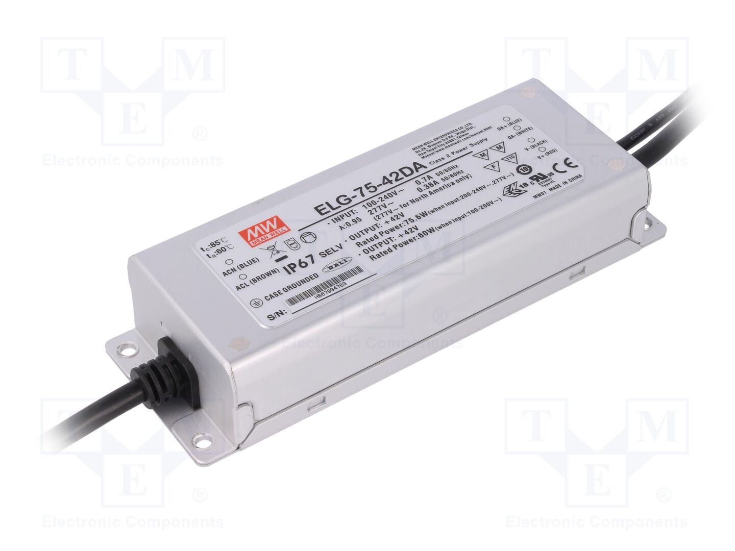MEAN WELL ELG-75-42DA LED-virtalähde DALI 75W 42VDC 1.8A