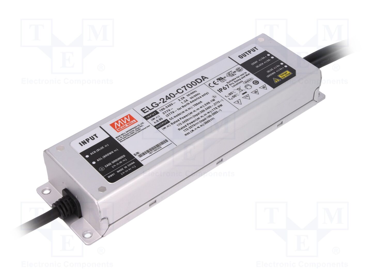 MEAN WELL ELG-240-C700DA LED-virtalähde DALI 240W 700mA