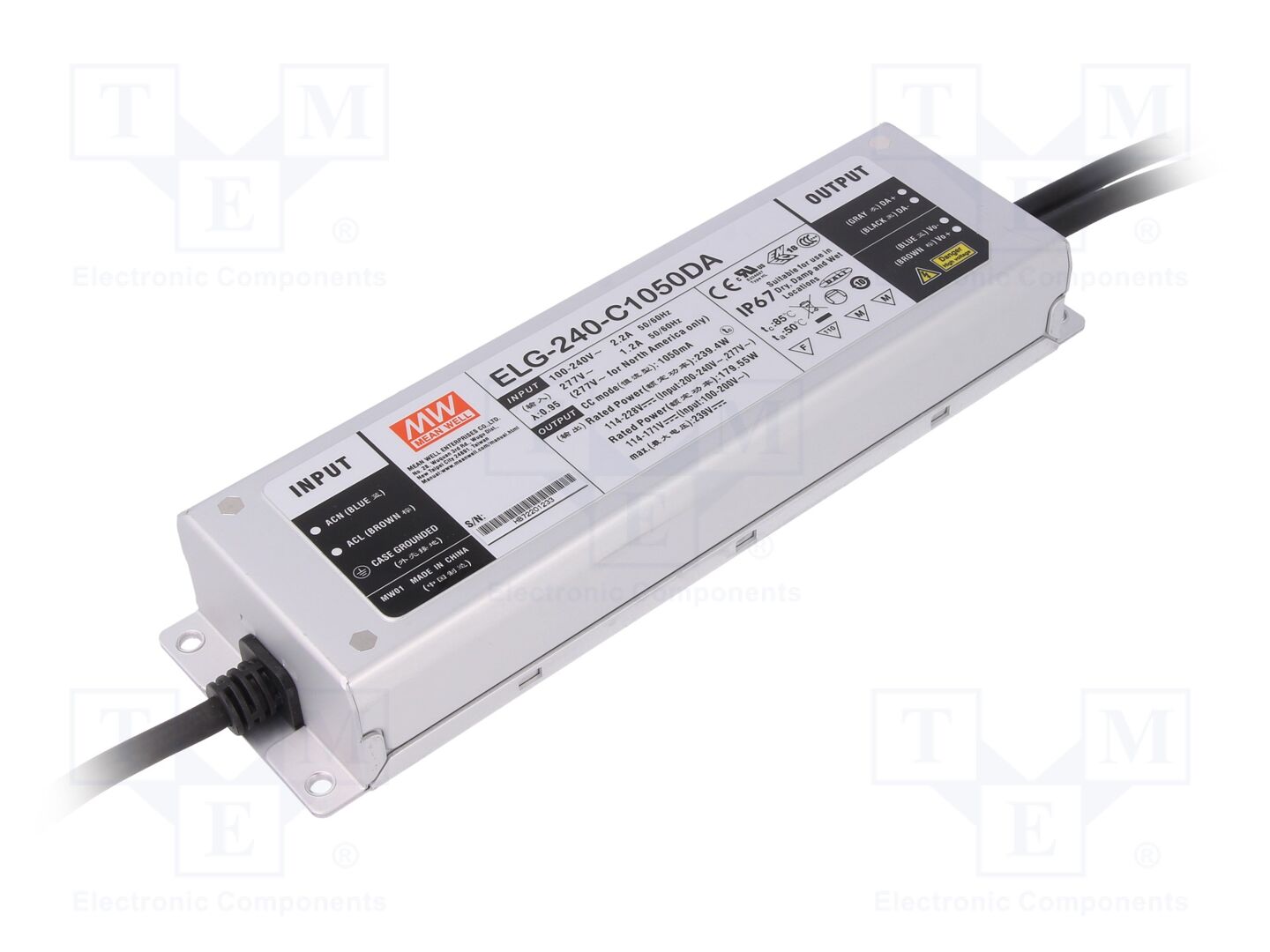MEAN WELL ELG-240-C1050DA LED-virtalähde DALI 240W 114-228VDC