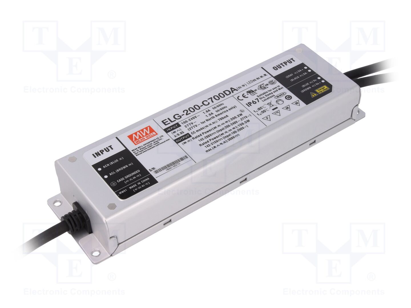 MEAN WELL ELG-200-C700DA LED-virtalähde DALI 200W 700mA